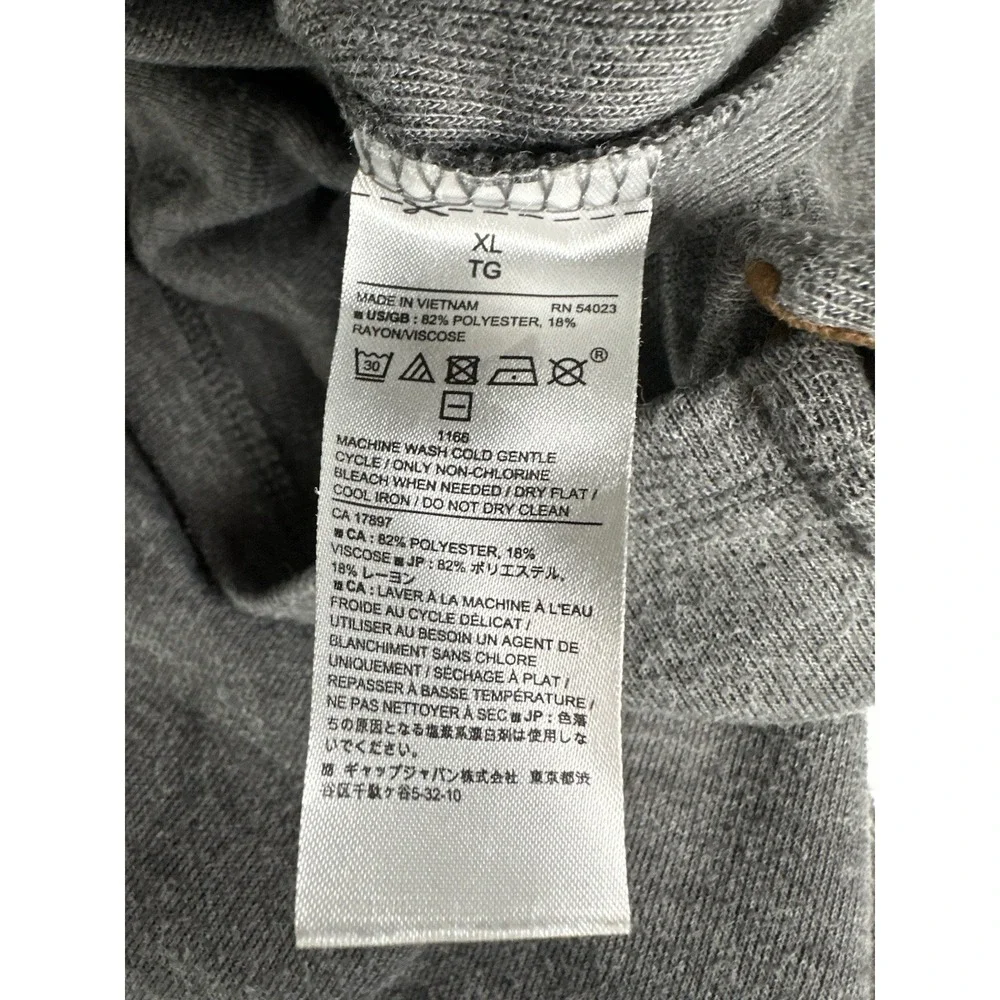 Banana‎ Republic Henley Sweater Mens XL Dark Gray Rayon Poly Blend
